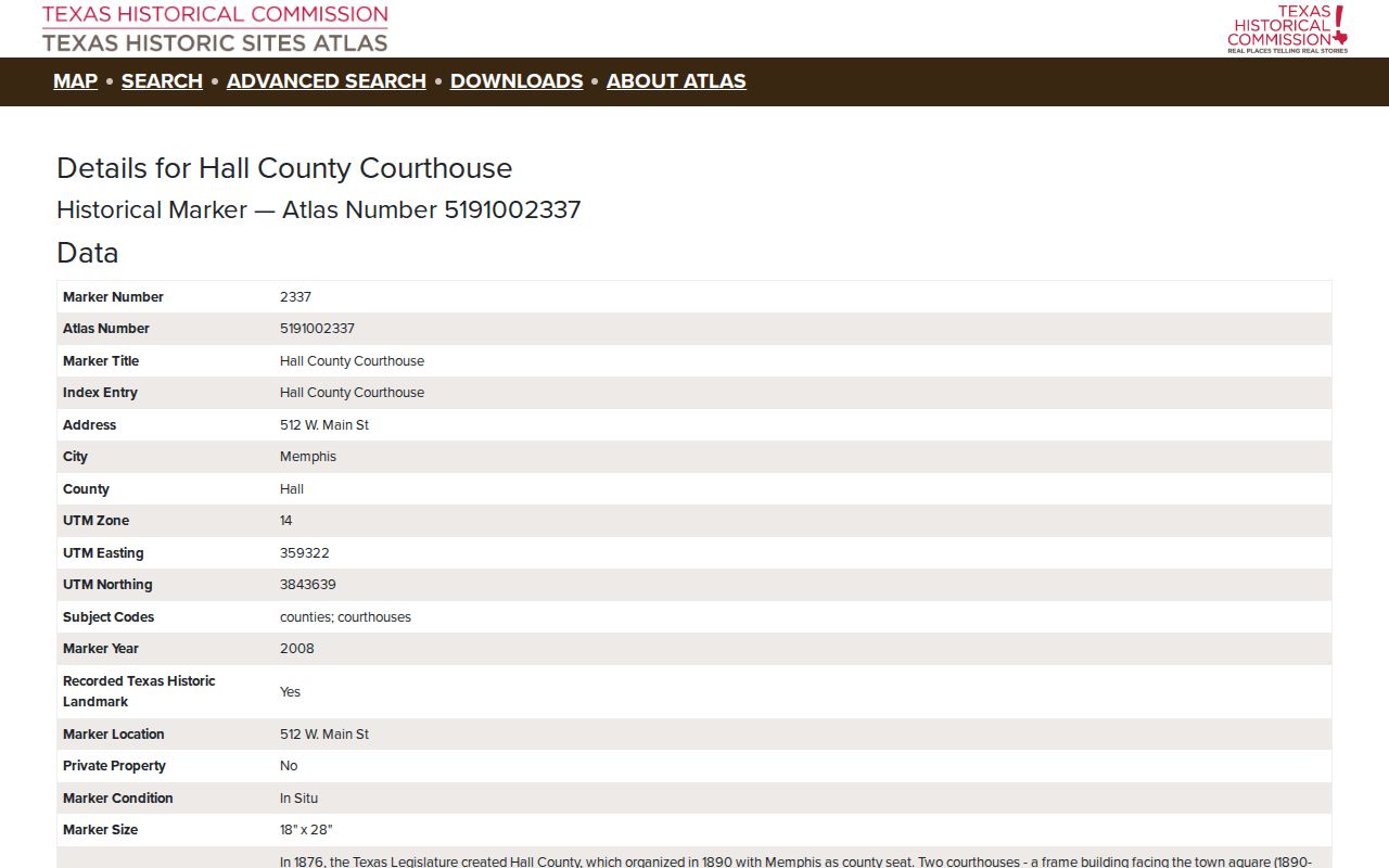 Estelline criminal records research and the historic Hall County courthouse
