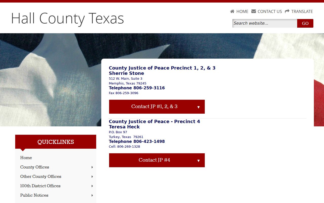 Estelline criminal records routing through the Hall County justice court directory