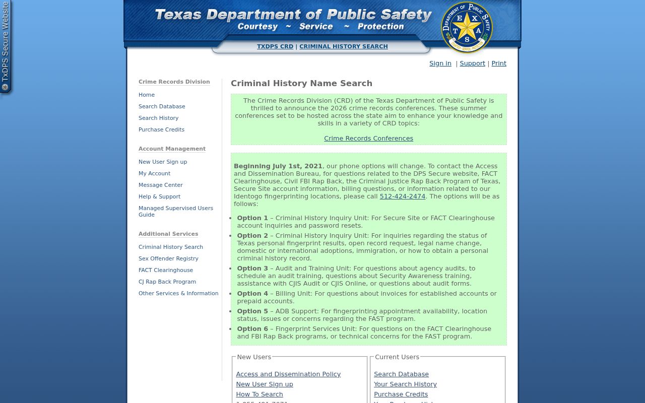 Hall County criminal history Texas DPS name search