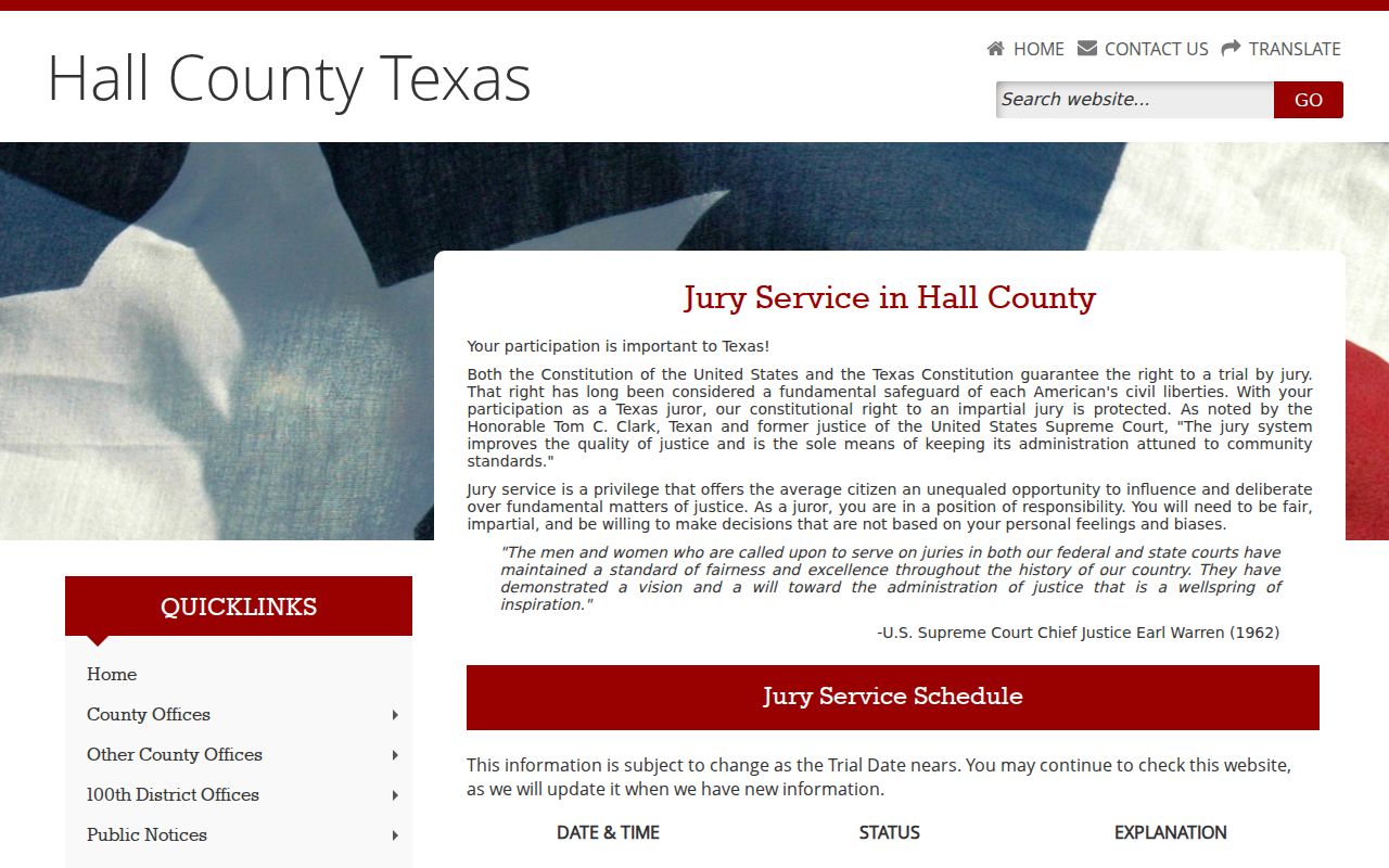 Hall County criminal court cases and official jury service information