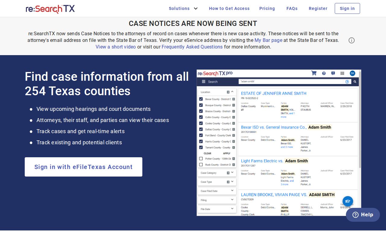 Hall County criminal court cases in the re SearchTX court portal